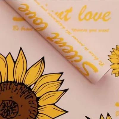 Sunflower Waterproof Flower Wrapping Paper ,22.8*22.8 Inch.