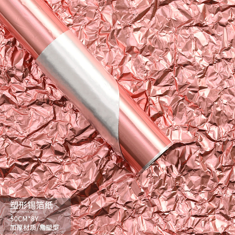 Tin foil waterproof floral packaging flower wrapping paper,8 yards.