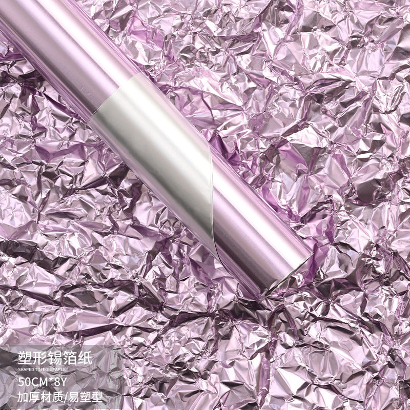Tin foil waterproof floral packaging flower wrapping paper,8 yards.