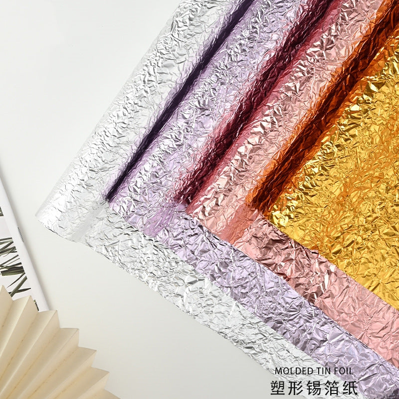Tin foil waterproof floral packaging flower wrapping paper,8 yards.