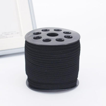 100 Yards Suede Lace Cord, Ribbon Suede Cord Faux Leather Cord Leather Crafts Lace Floral Velvet Flower Bundle Ribbon for DIY - HUAYI