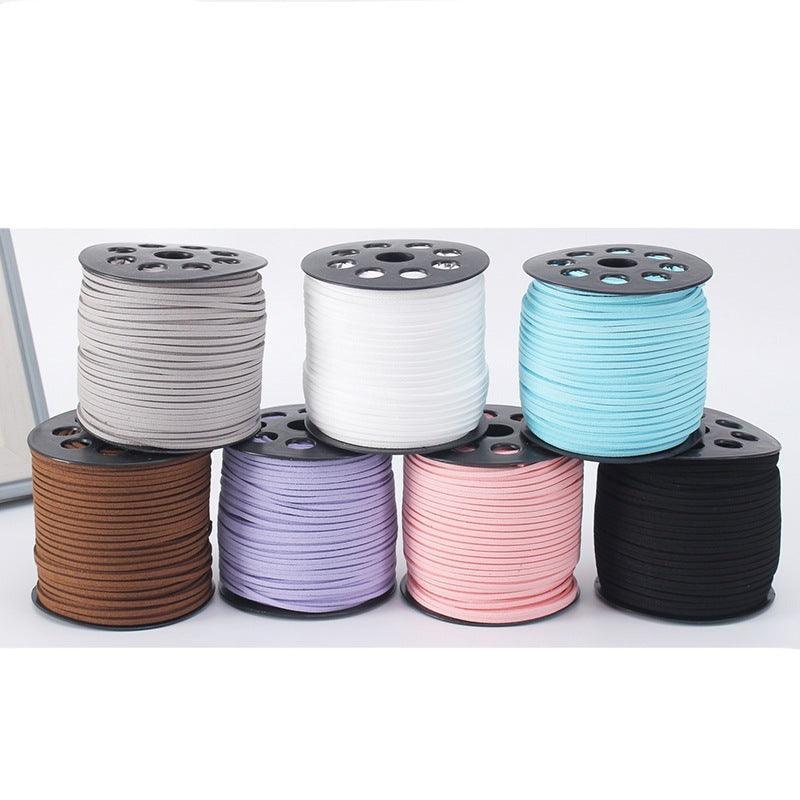 100 Yards Suede Lace Cord, Ribbon Suede Cord Faux Leather Cord Leather Crafts Lace Floral Velvet Flower Bundle Ribbon for DIY - HUAYI