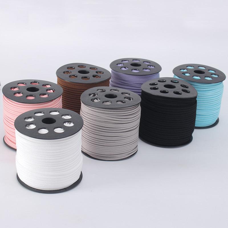 100 Yards Suede Lace Cord, Ribbon Suede Cord Faux Leather Cord Leather Crafts Lace Floral Velvet Flower Bundle Ribbon for DIY - HUAYI