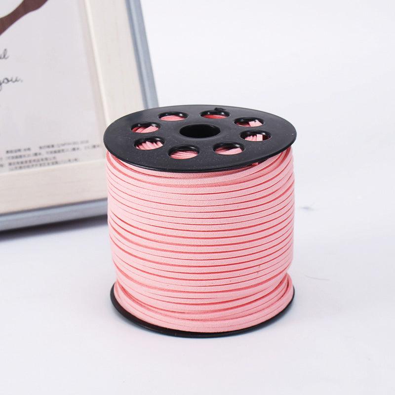 100 Yards Suede Lace Cord, Ribbon Suede Cord Faux Leather Cord Leather Crafts Lace Floral Velvet Flower Bundle Ribbon for DIY - HUAYI