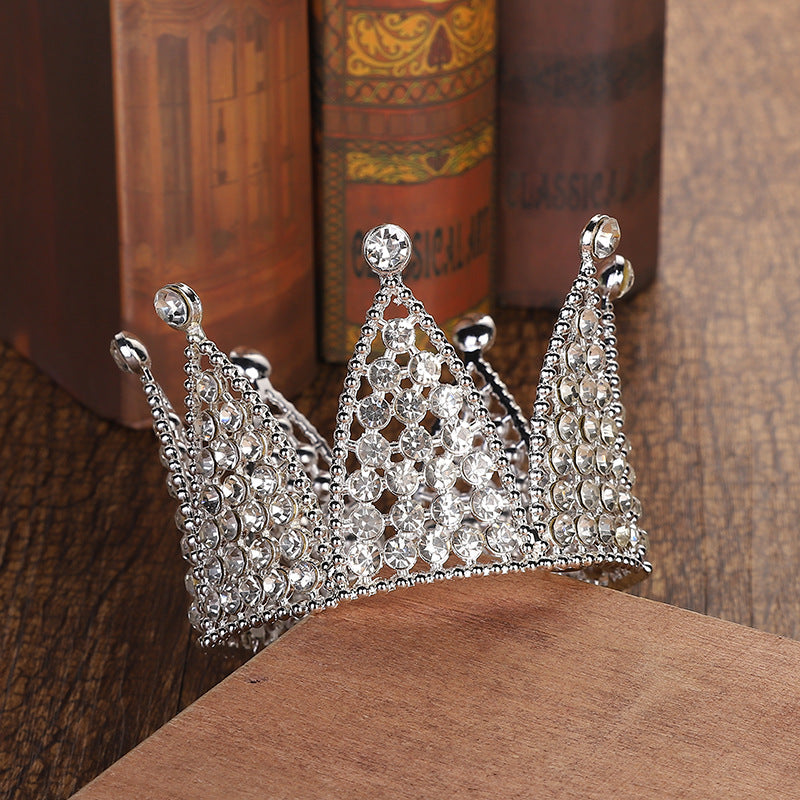 Alloy Crown Cake Topper – Birthday & Wedding Decoration with Rhinestones
