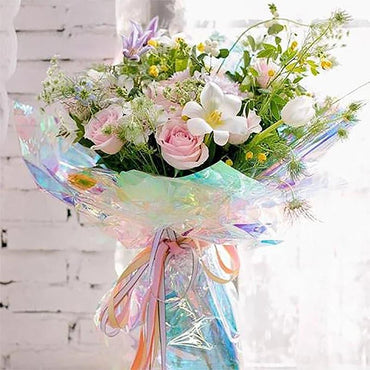 19.7 inch * 10 yards Cellophane Wrap Party Gift Supplies Iridescent Paper - Huayi Flower Wraps