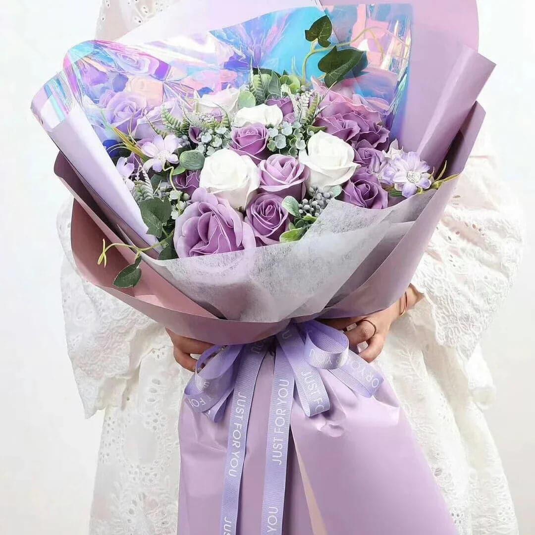 19.7 inch * 10 yards Cellophane Wrap Party Gift Supplies Iridescent Paper - Huayi Flower Wraps