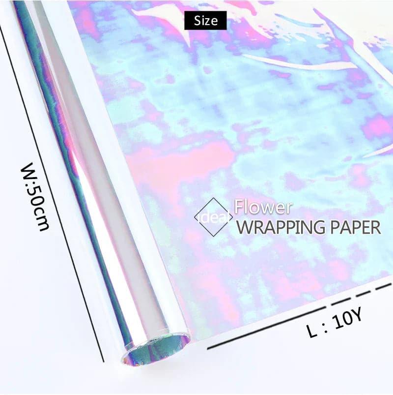 19.7 inch * 10 yards Cellophane Wrap Party Gift Supplies Iridescent Paper - Huayi Flower Wraps