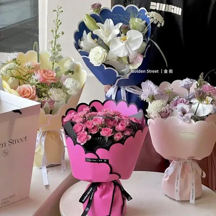 2024 Valentine's Day hot selling Creative 10pcs/bag Wavy Waterproof Paper - Huayi Flower Wraps