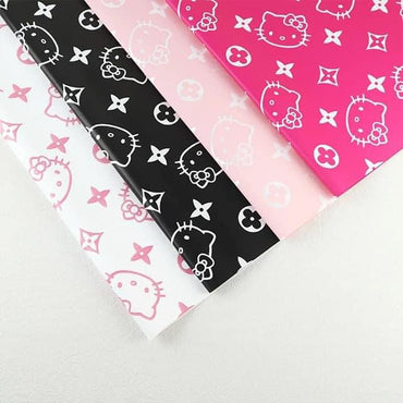 2024 New Hot Cute Sweet Kt Cat Korean Waterproof Flower Wrapping Paper