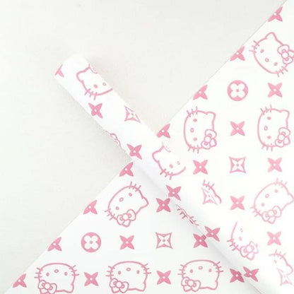 2024 New Hot Cute Sweet Style Kt Cat Korean Waterproof Flower Wrapping Paper Valentine's Day Wrapping Paper