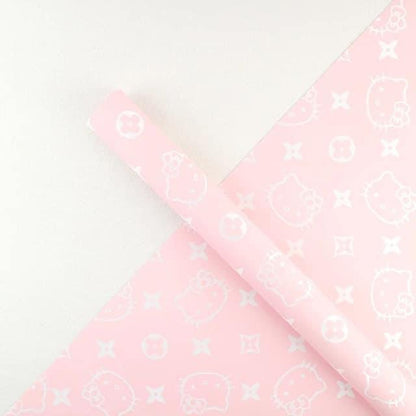 2024 New Hot Cute Sweet Style Kt Cat Korean Waterproof Flower Wrapping Paper Valentine's Day Wrapping Paper