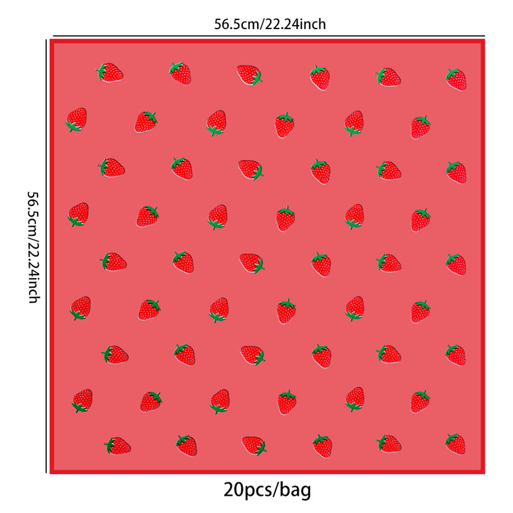 Strawberry Flower Wrapping Paper,Pack 20 (57*57cm).