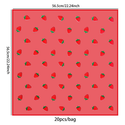 Strawberry Flower Wrapping Paper,Pack 20 (57*57cm).