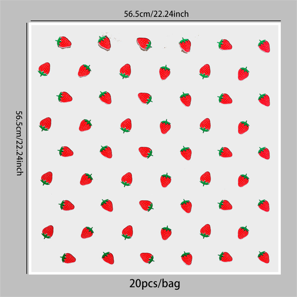Strawberry Flower Wrapping Paper,Pack 20 (57*57cm).