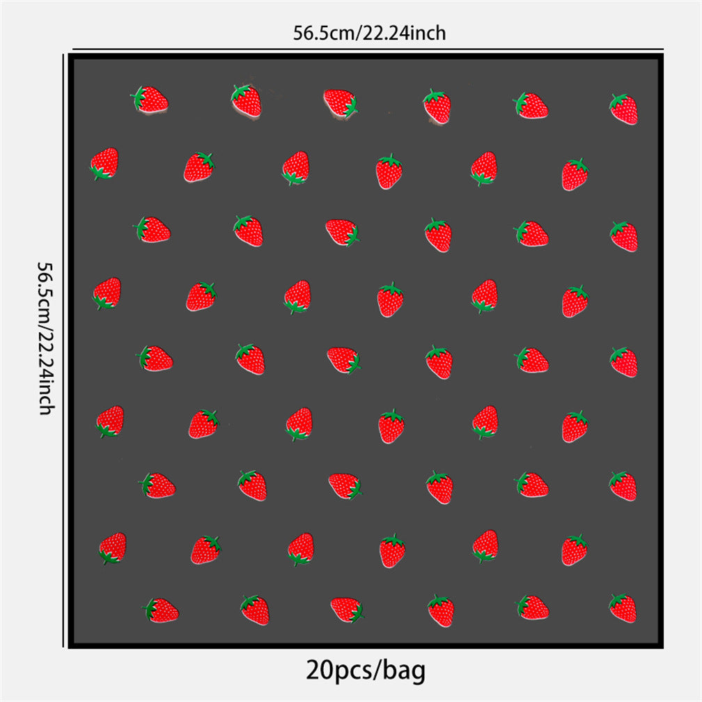 Strawberry Flower Wrapping Paper,Pack 20 (57*57cm).