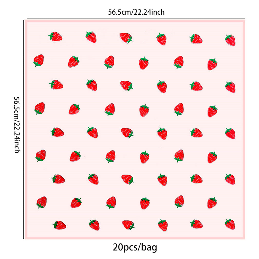 Strawberry Flower Wrapping Paper,Pack 20 (57*57cm).