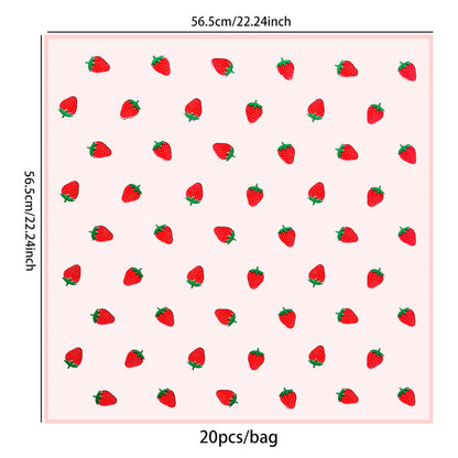 Strawberry Flower Wrapping Paper,Pack 20 (57*57cm).