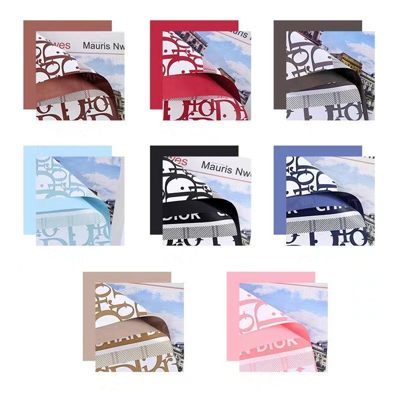 5 Packs Luxury Waterproof Flower Wrapping Paper Bouquet Wrapping Paper,22.8*22.8 inch - 100 sheets - HUAYI