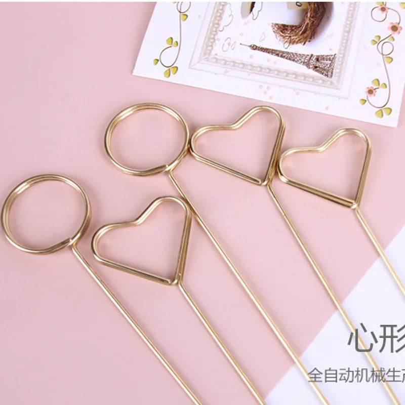 Flower Bouquets Package Material Card Sticks Heart Shape Heads Flower Bunch Inserting Greeting Card Holder