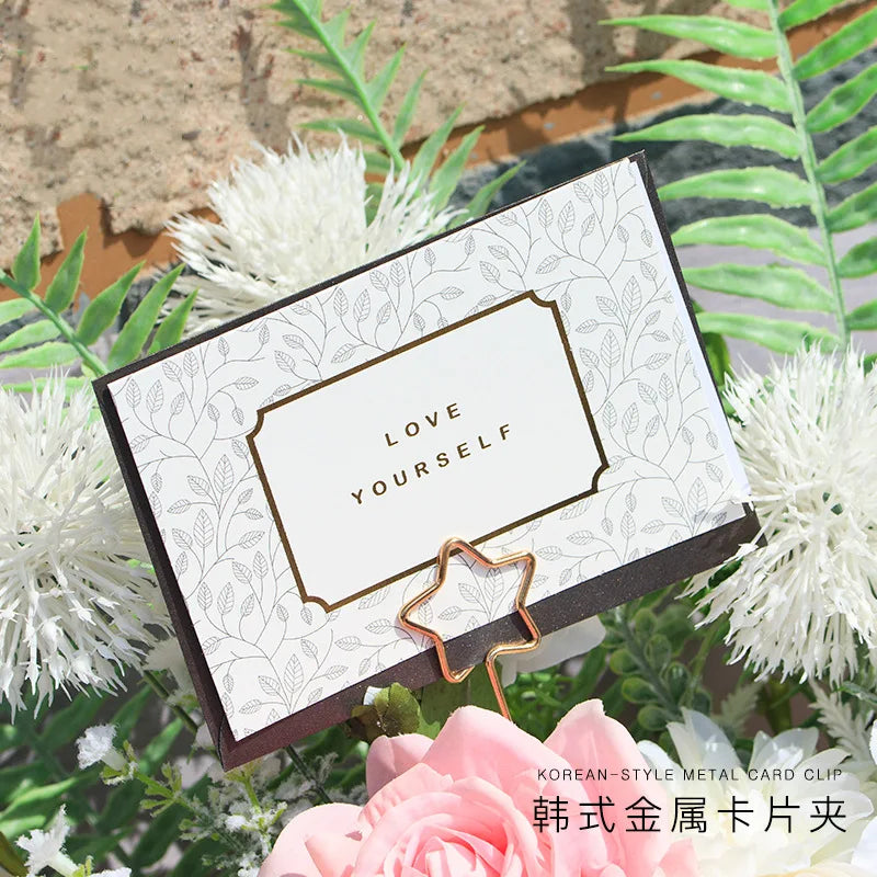 Flower Bouquets Package Material Card Sticks Heart Shape Heads Flower Bunch Inserting Greeting Card Holder