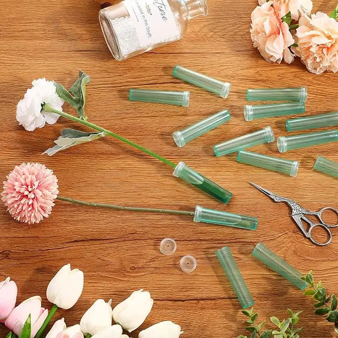 Clear Biodegradable Flower Water Tubes – 100pcs Flora Tubes for Bouquets