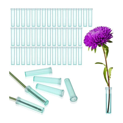Clear Biodegradable Flower Water Tubes – 100pcs Flora Tubes for Bouquets