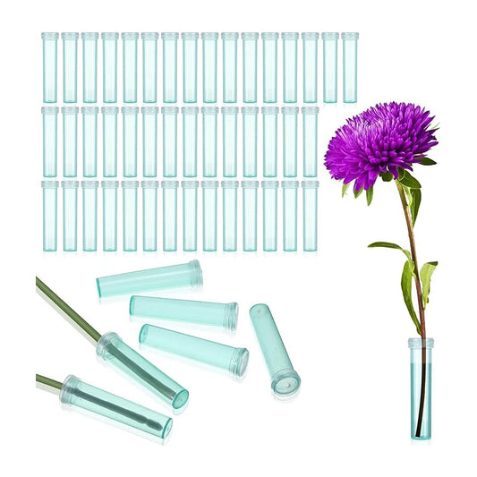 Clear Biodegradable Flower Water Tubes – 100pcs Flora Tubes for Bouquets