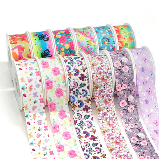 Heat Transfer Webbing Ribbon Flower.