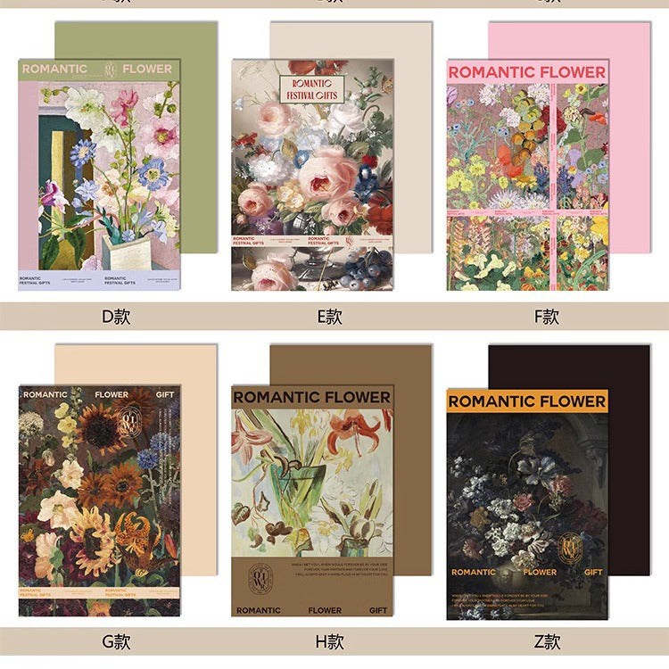 Oil Painting Paper Vintage Art Paper Vintage Oil Painting Style Flower Packaging,38*56cm