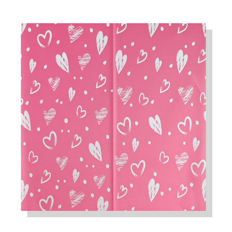 New Valentine's Day festival flower wrapping paper heart heart love bouquet paper waterproof floral packaging