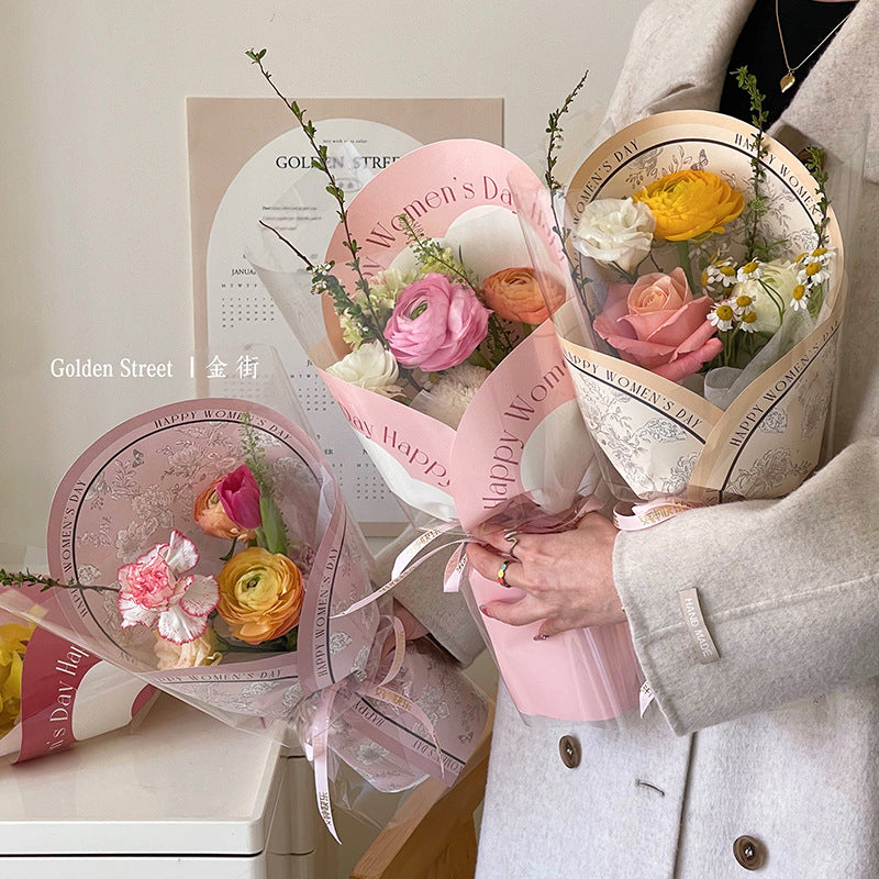 Vintage Floral Bouquet Wrapping Paper – 15 Sheets