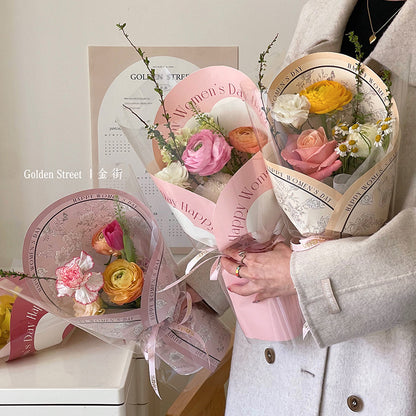 Vintage Floral Bouquet Wrapping Paper – 15 Sheets