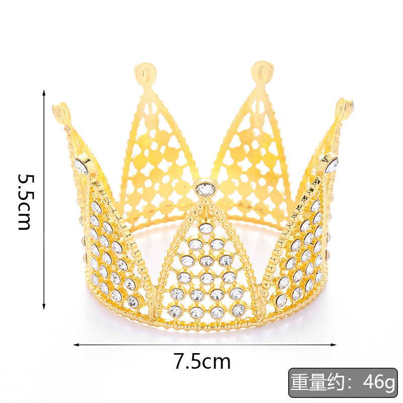 Gold Alloy Crown Cake Topper – Princess Birthday Party Decoration
