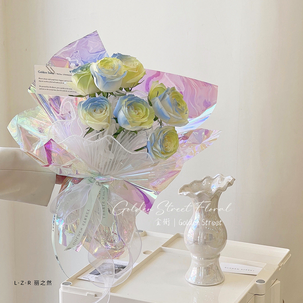 Flower wrapping paper illusion film cellophane waterproof