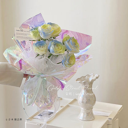 Flower wrapping paper illusion film cellophane waterproof