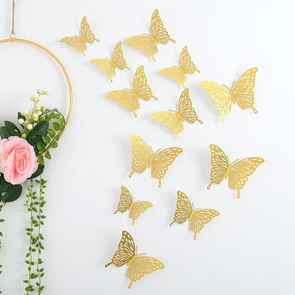 3D Hollowed Out Gold Butterfly Bouquet Decorative Gift Accessories