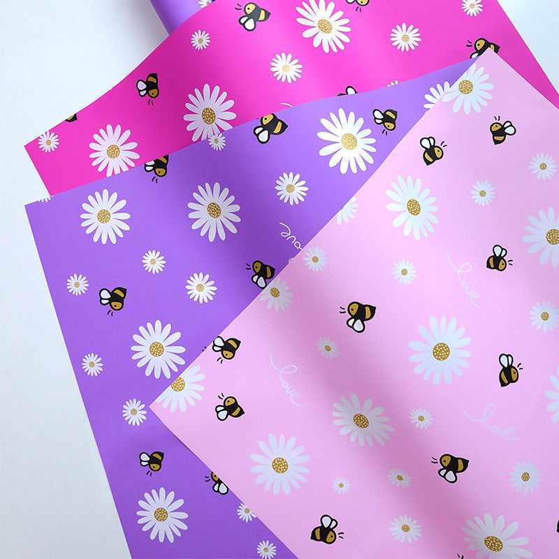Honey Bee Sunflower Wrapping Paper Pack 20 (57x57cm).