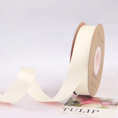 2.5cm 40/100yards Solid Color Polyester Ribbon Flower Bouquet Packaging Solid Color Ribbon Cake Ribbon