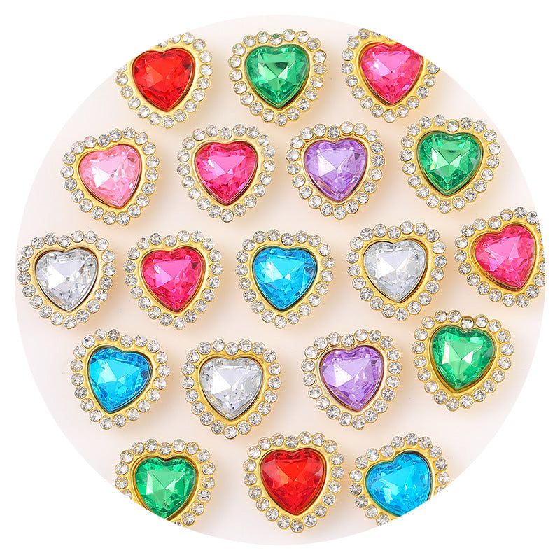 Double-Layer Heart Flower Alloy Rhinestone – DIY Wedding Accessories for Dress, Shoes & Hair