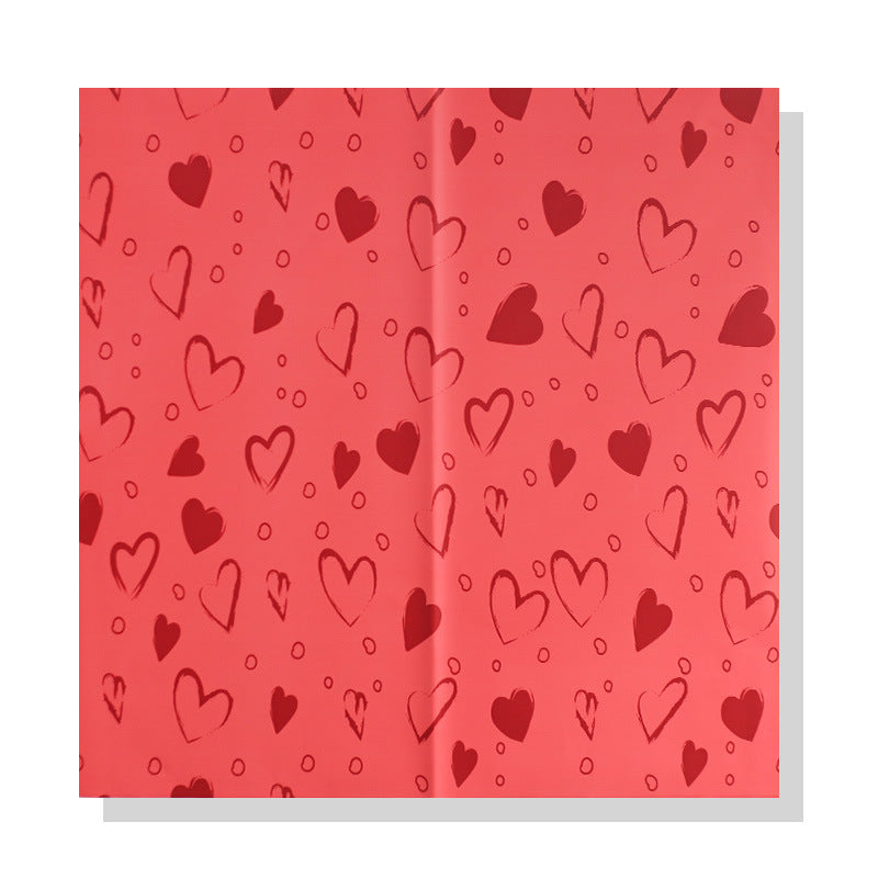 New Valentine's Day festival flower wrapping paper heart heart love bouquet paper waterproof floral packaging