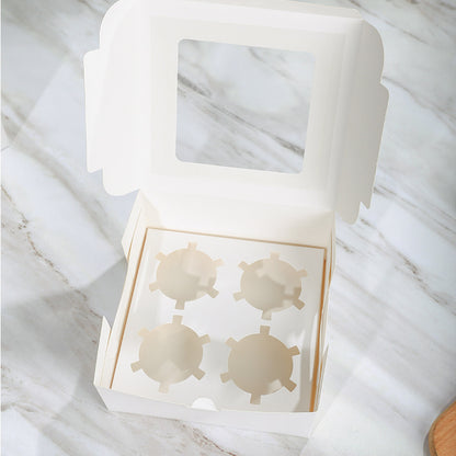 Cupcake Boxes with Holders, 10 pcs Cupcake Carrier with Handle Insert Display Window