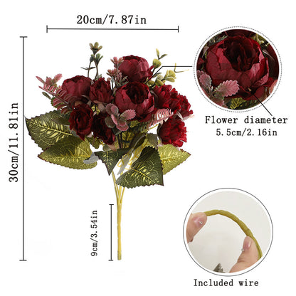 Peony Simulation Flower Fake Flower Bouquet Gardening Decoration