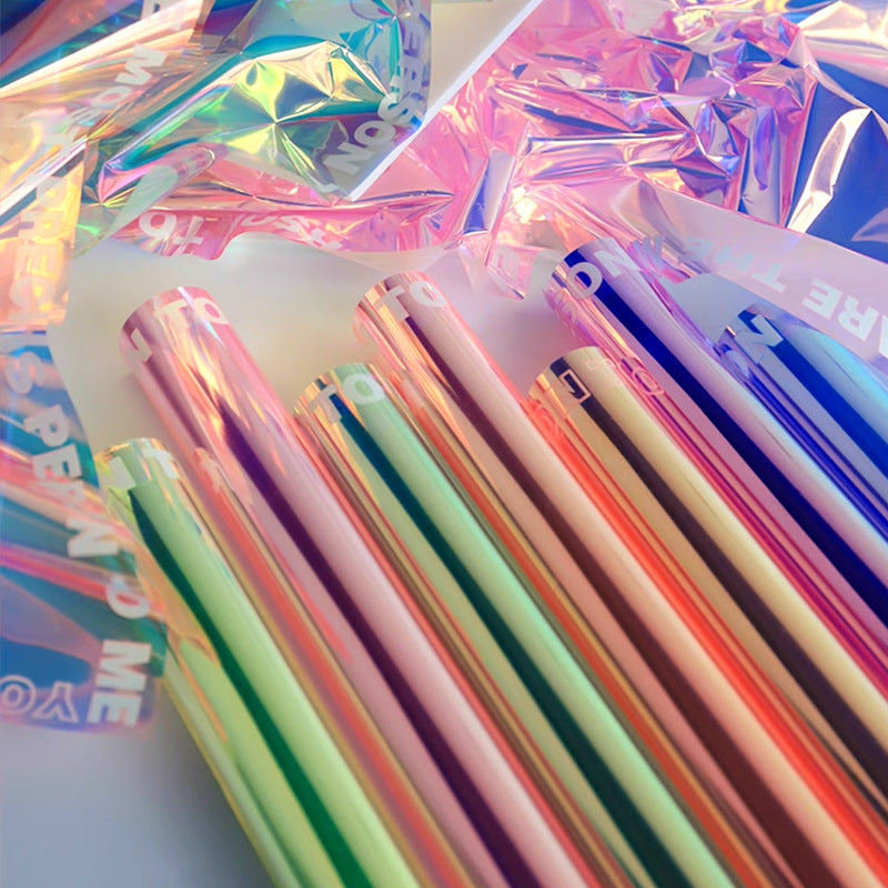 Colorful wrapping paper fluorescent candy waterproof cellophane