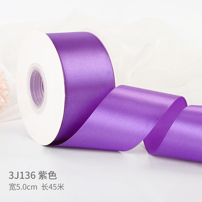 5cm silk fabric strip handmade rose ribbon diy gift box packaging ribbon,50 yards