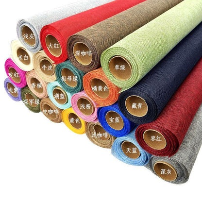 Vintage Colorful Linen Roll Decorative Mugwort Bouquet Flower Packaging,5 yards