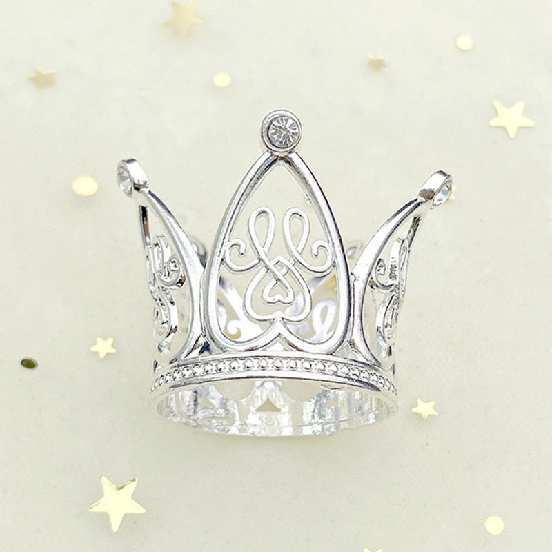 Gold Alloy Crown Cake Topper – Princess Birthday Party Decoration