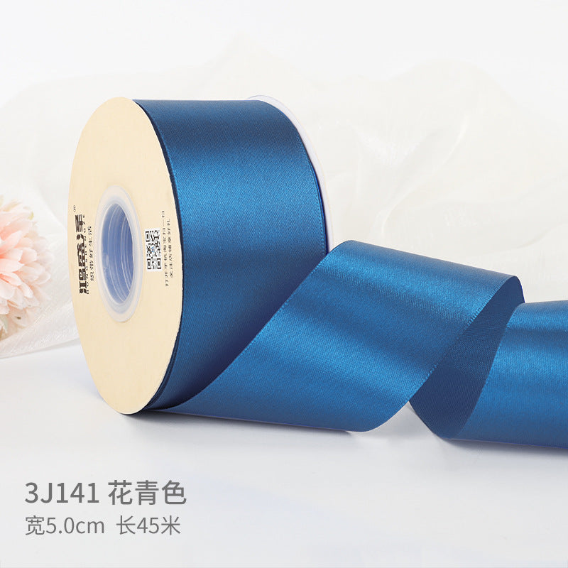 5cm silk fabric strip handmade rose ribbon diy gift box packaging ribbon,50 yards