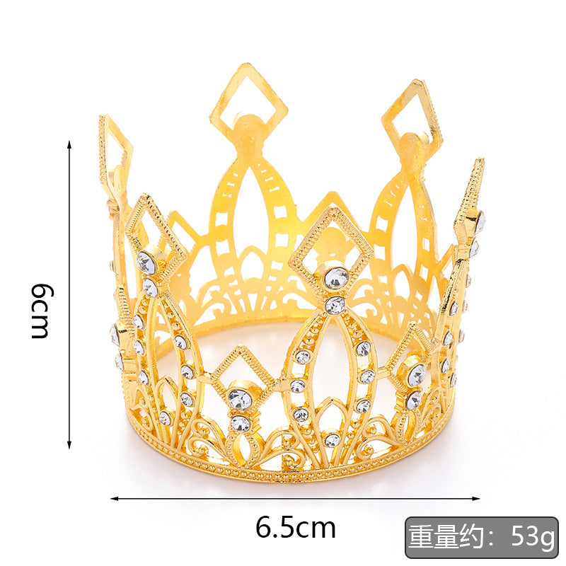 Gold Alloy Crown Cake Topper – Princess Birthday Party Decoration