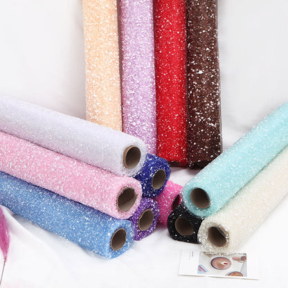 Flower Bouquet Floral Packing Materials Snowflake Styrofoam Saran Wrap 4 yards long Snow Dot Saran Wrap